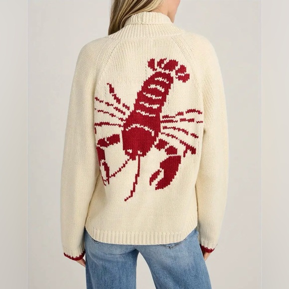 Lobster Design Cream Sweater-nwot - Picture 3 of 4